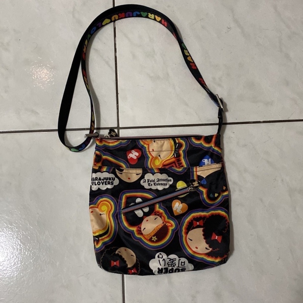 rainbow harajuku lovers crossbody bag